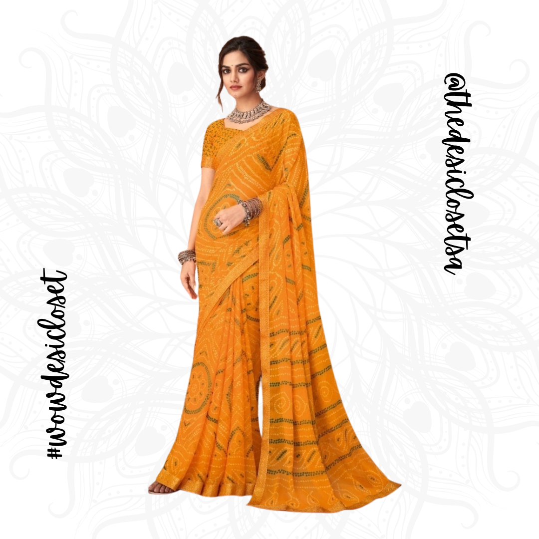 Chiffon Bandhani Sari