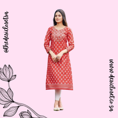 Straight Cut Kurthi (Mid & Plus Sizes)