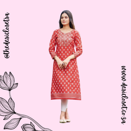 Straight Cut Kurthi (Mid & Plus Sizes)
