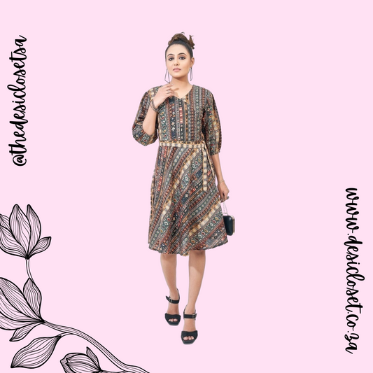 Cotton Dress with Belt
