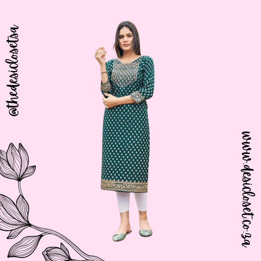 Straight Cut Kurthi (Mid & Plus Sizes)