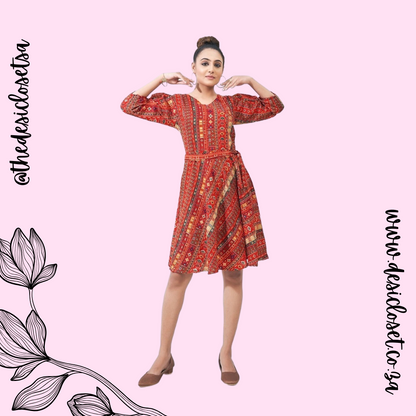 Cotton Dress with Belt