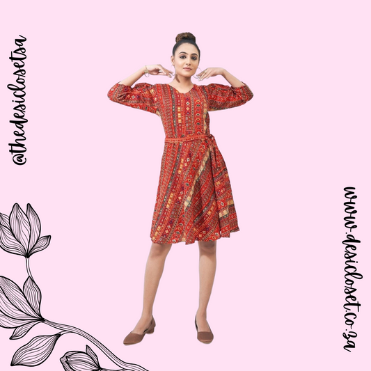 Cotton Dress with Belt