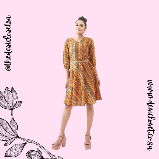 Cotton Dress with Belt