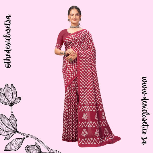 Chanderi Cotton Unstitched Sari
