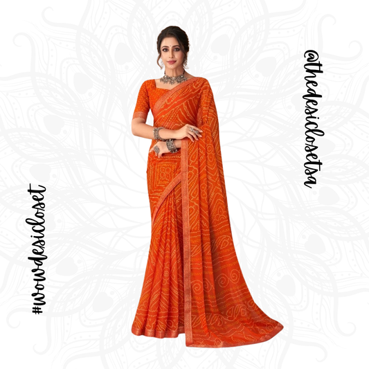 Chiffon Bandhani Sari