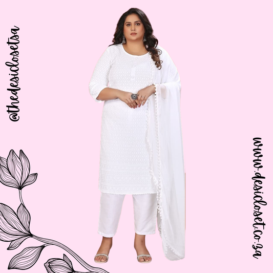 Embroidered Rayon Salwar Set with Naznim Dupatta