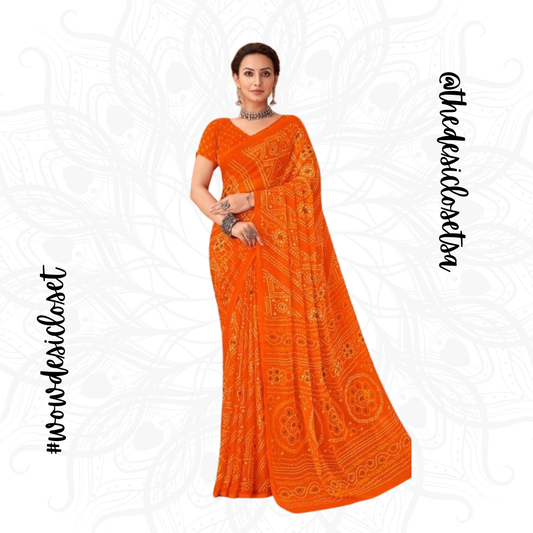 Chiffon Bandhani Sari
