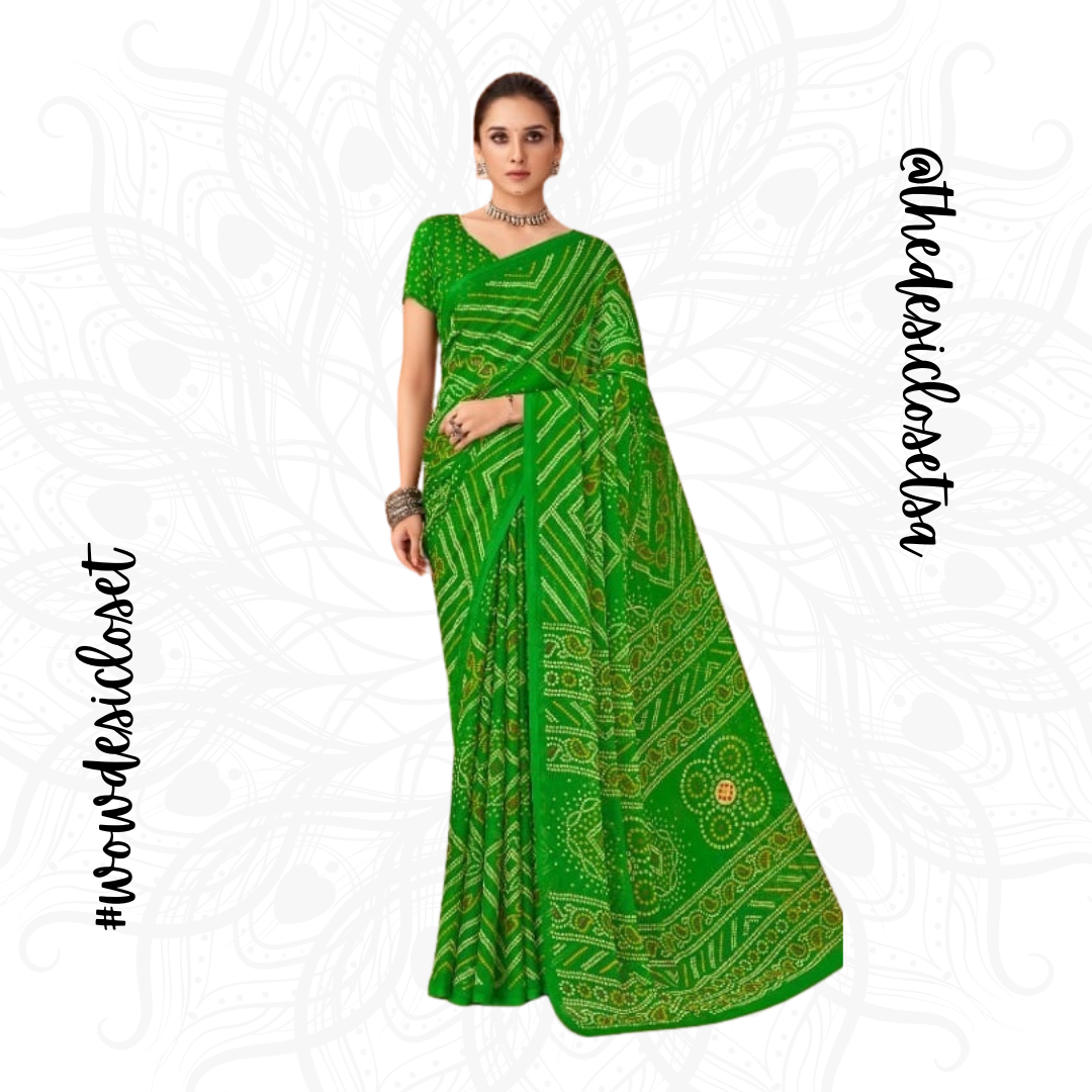 Chiffon Bandhani Sari