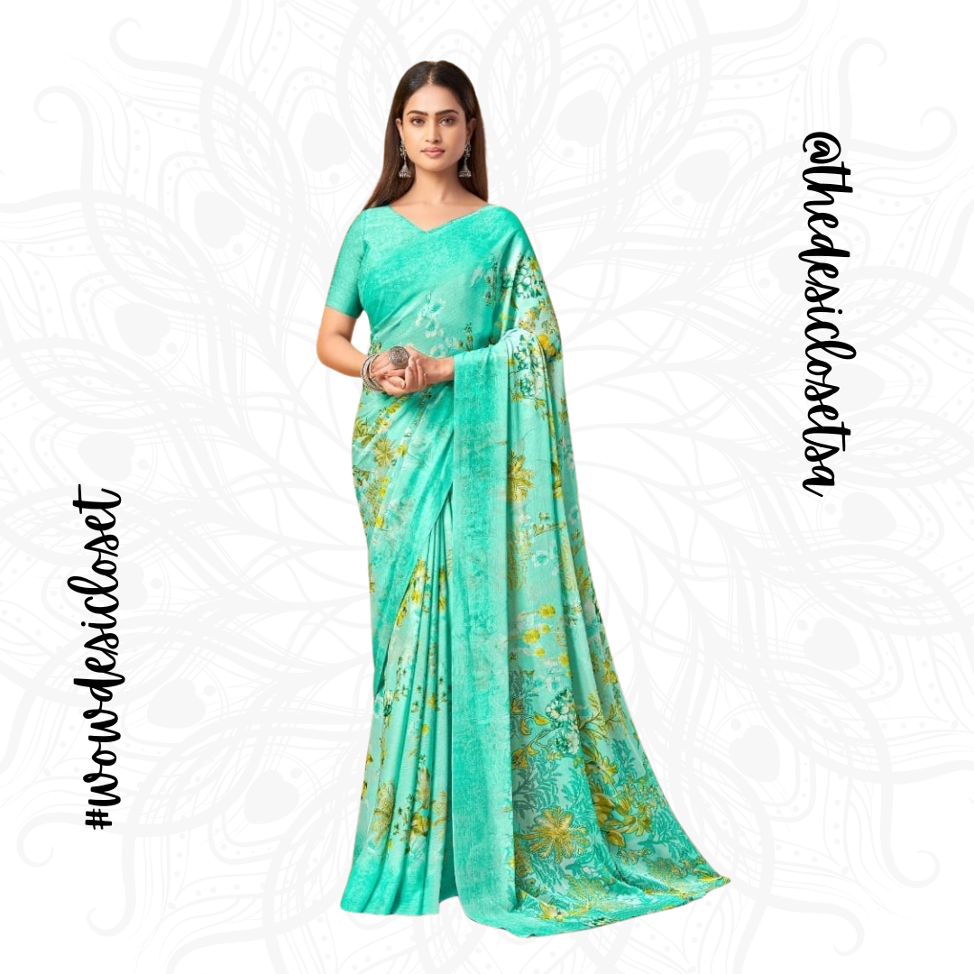 Chiffon Floral Sari