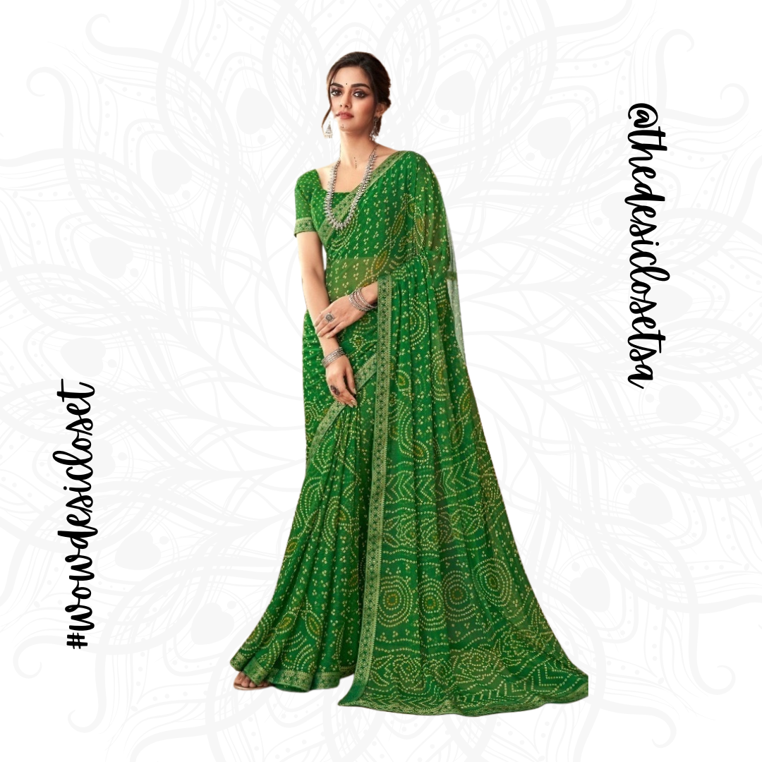 Chiffon Bandhani Sari