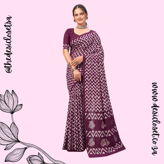 Chanderi Cotton Unstitched Sari