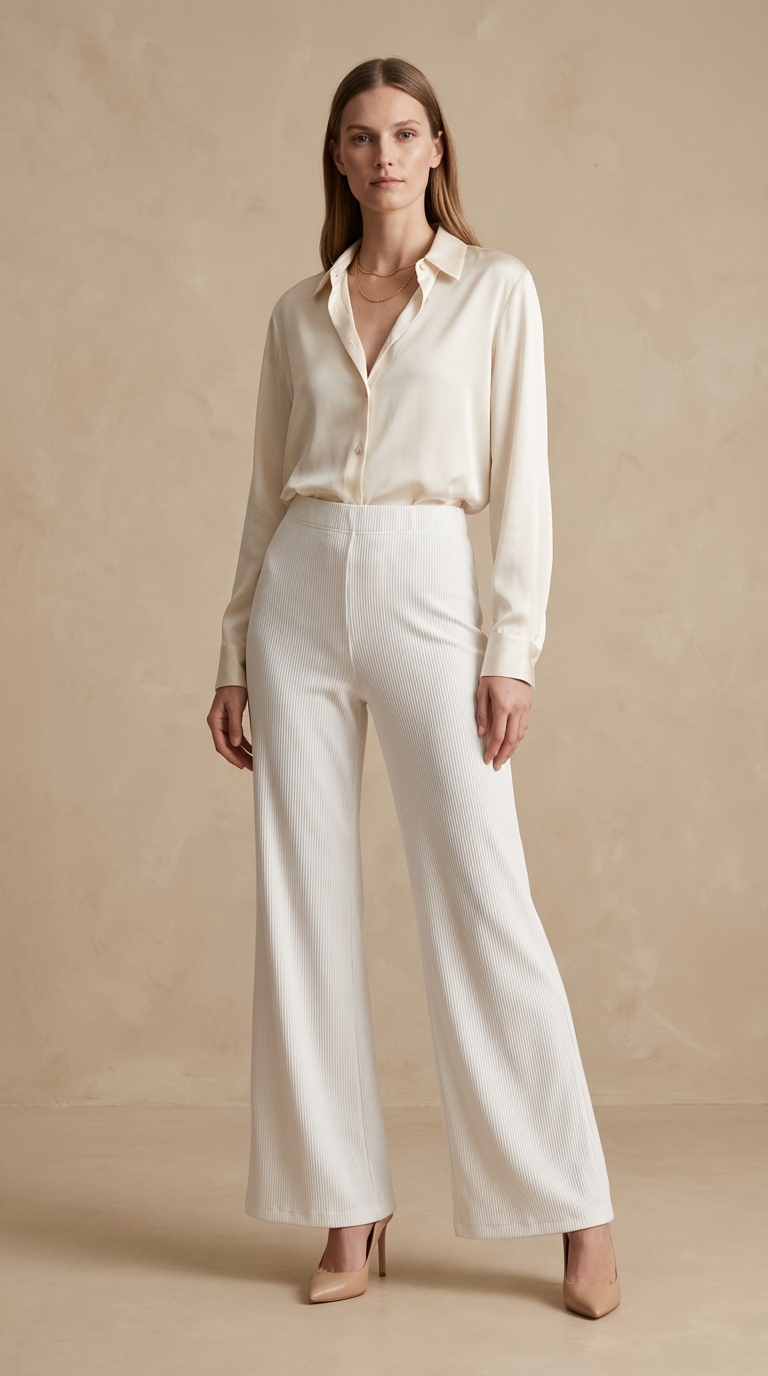 Ribbed Flaired Pant