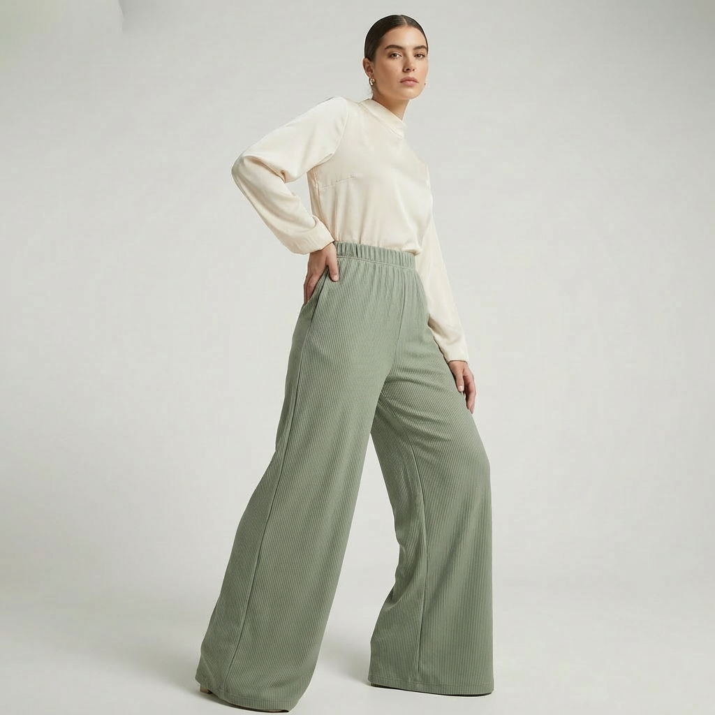 Ribbed Flaired Pant