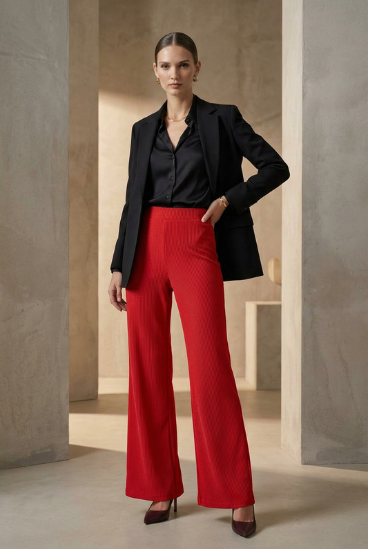Ribbed Flaired Pant