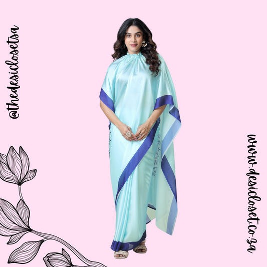 Crape Satin Sari (One Min Sari With Cut Out For Hand/Neck Drape)