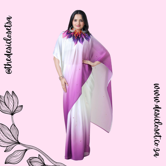 Crape Satin Sari (One Min Sari With Cut Out For Hand/Neck Drape)