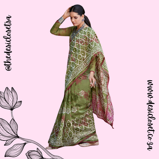 Cotton Unstitched Sari