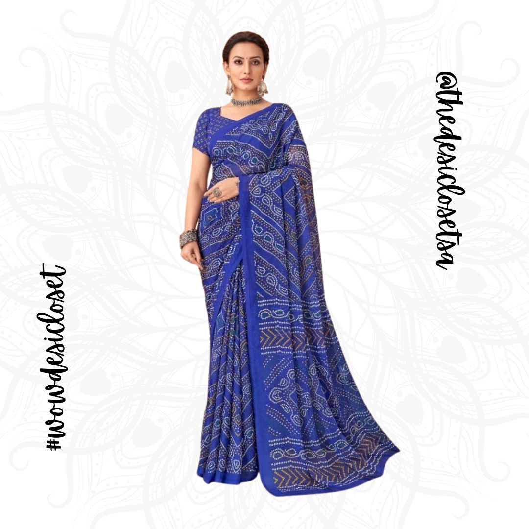 Chiffon Bandhani Sari