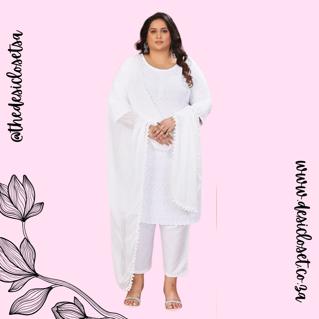 Embroidered Rayon Salwar Set with Naznim Dupatta