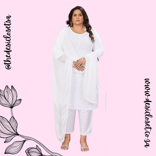 Embroidered Rayon Salwar Set with Naznim Dupatta