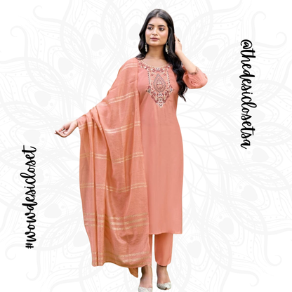 Rayon Salwar Set with Jacquard Dupatta
