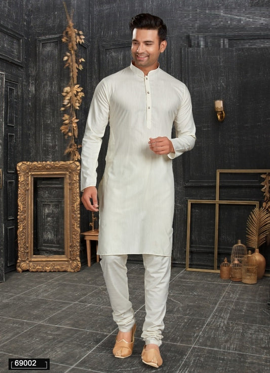 Cotton Kurta and Pant Set (Off White)