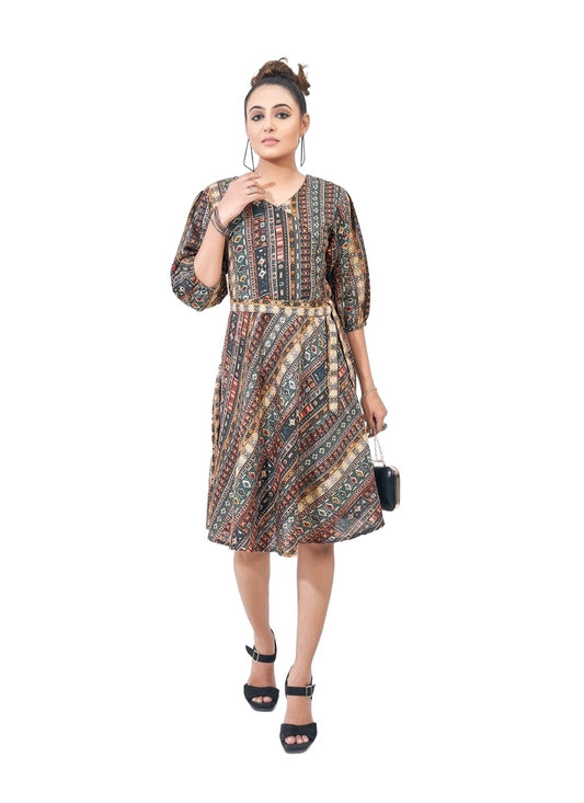 Cotton Dress with Belt