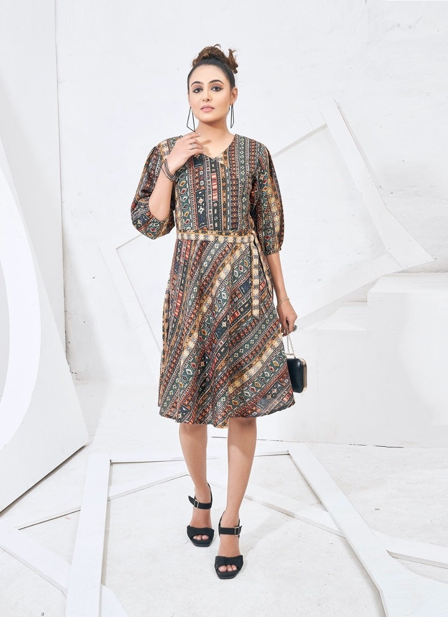 Cotton Dress with Belt