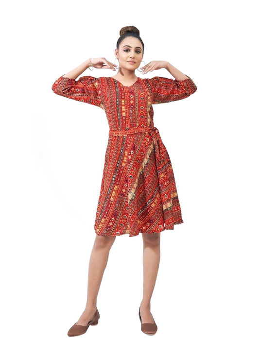 Cotton Dress with Belt