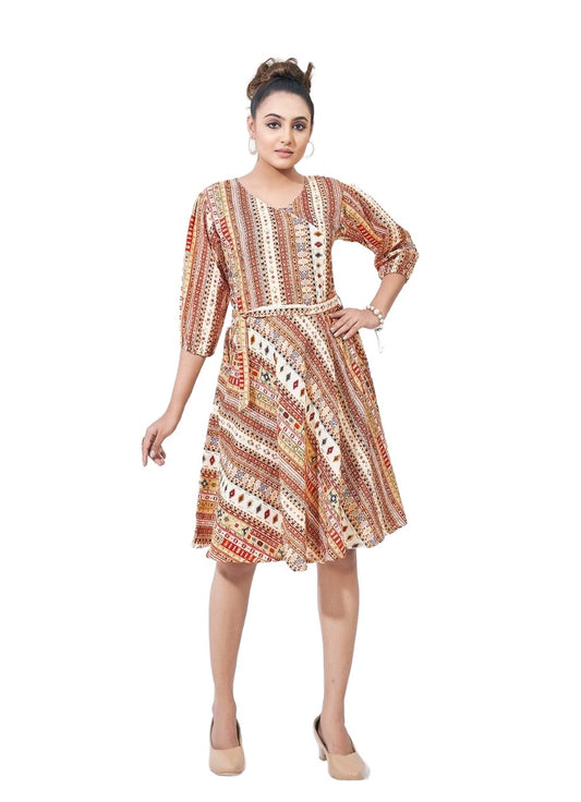 Cotton Dress with Belt