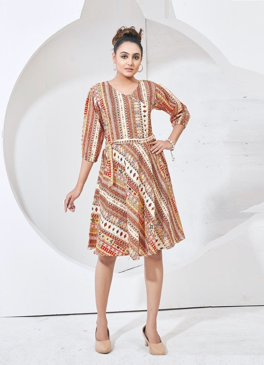 Cotton Dress with Belt