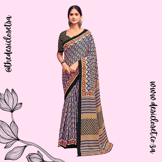 Cotton Unstitched Sari