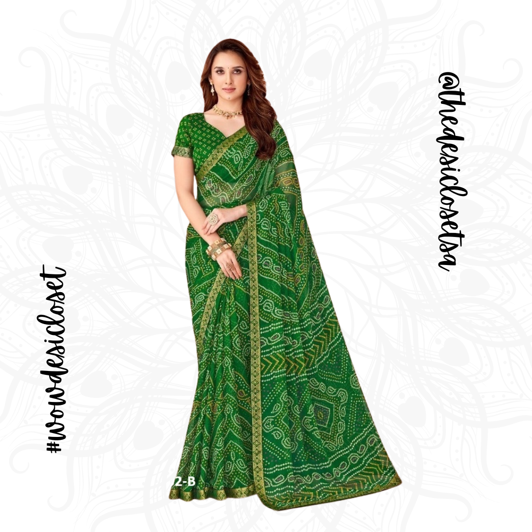 Chiffon Bandhani Sari