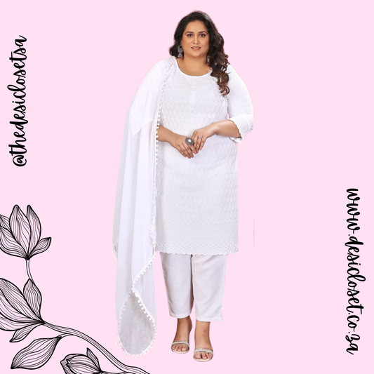 Embroidered Rayon Salwar Set with Naznim Dupatta