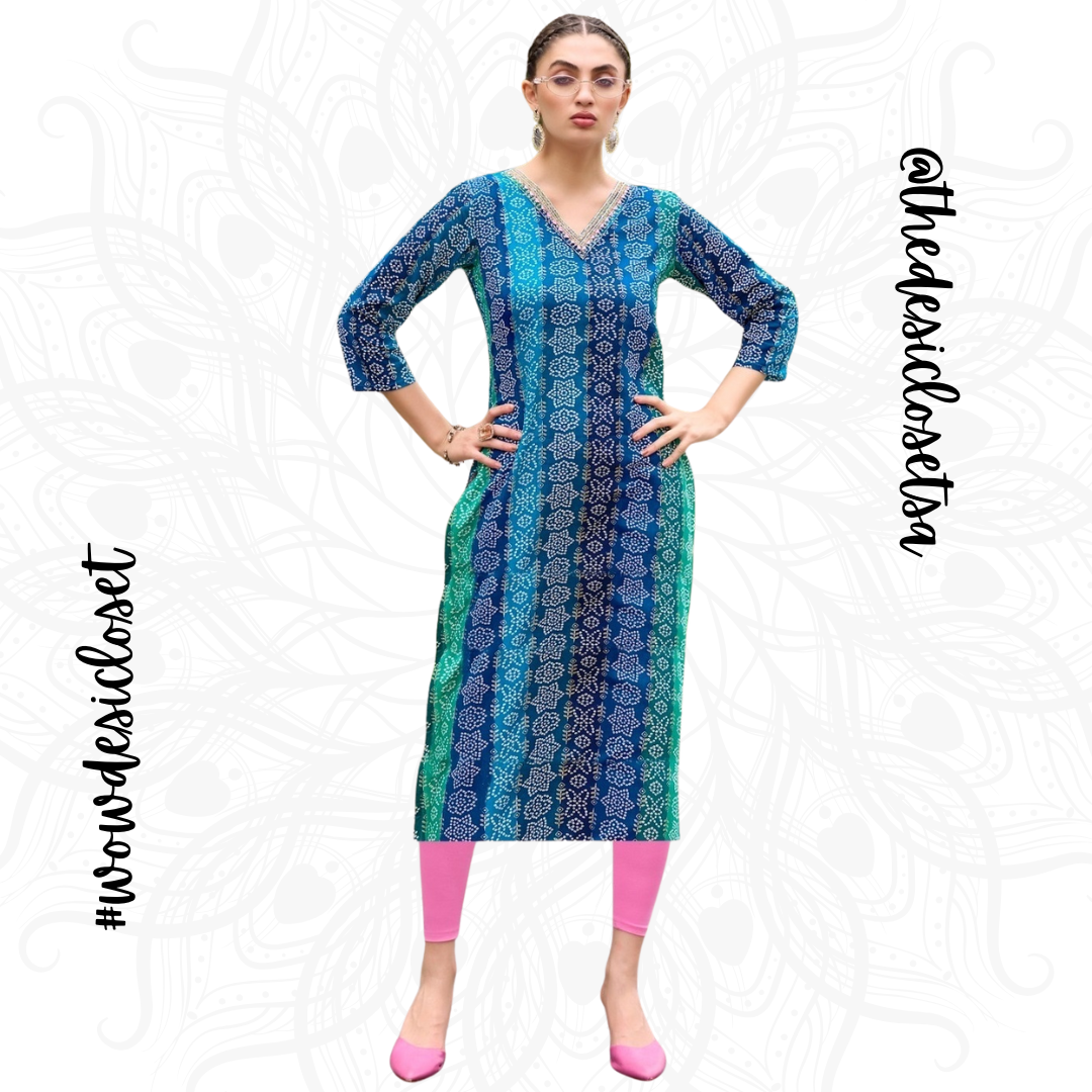 Straight-Cut Printed Rayon Top
