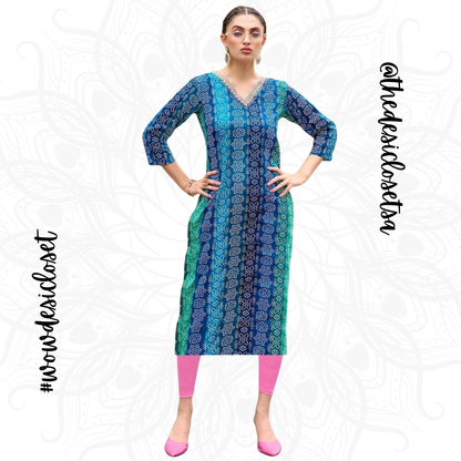 Straight-Cut Printed Rayon Top