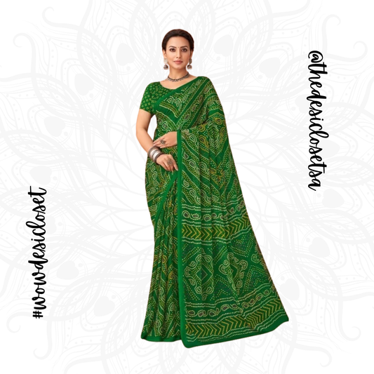 Chiffon Bandhani Sari