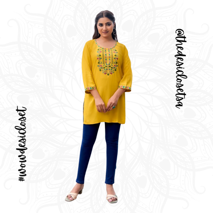Rayon Embroidered Short Top