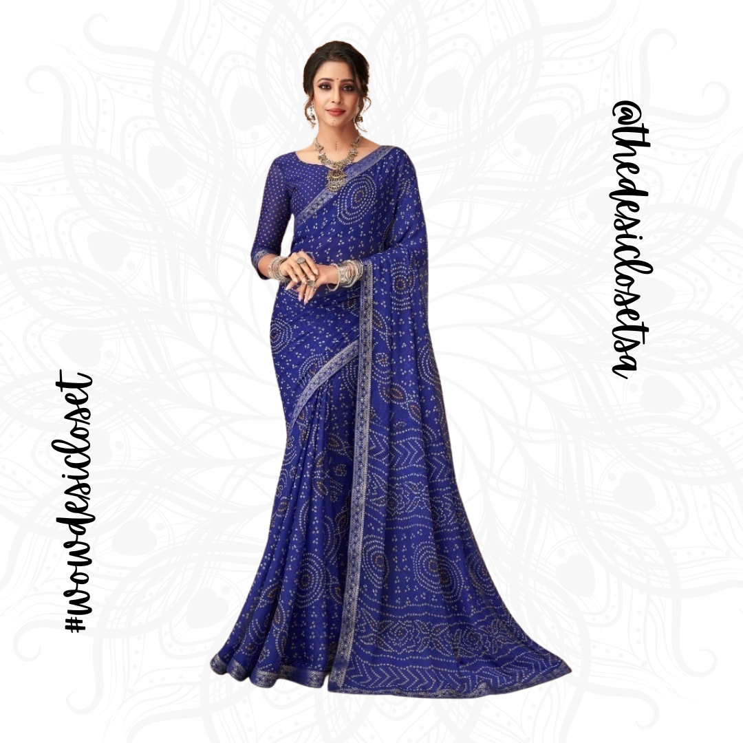 Chiffon Bandhani Sari
