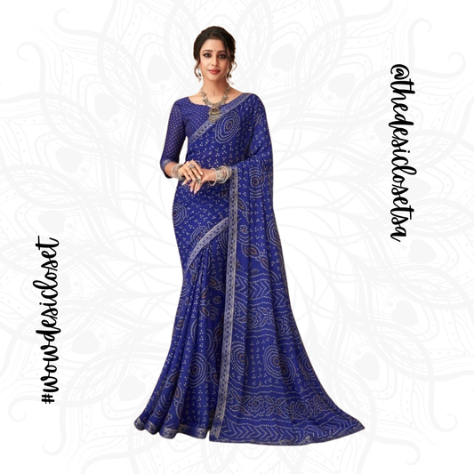 Chiffon Bandhani Sari