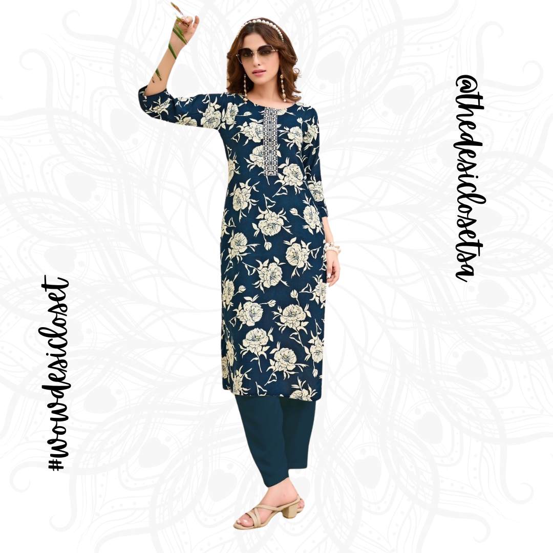 Straight-Cut Printed Rayon Top