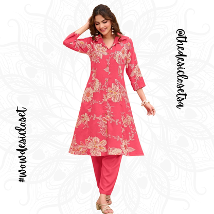 Rayon Foil Print Co-ord Set