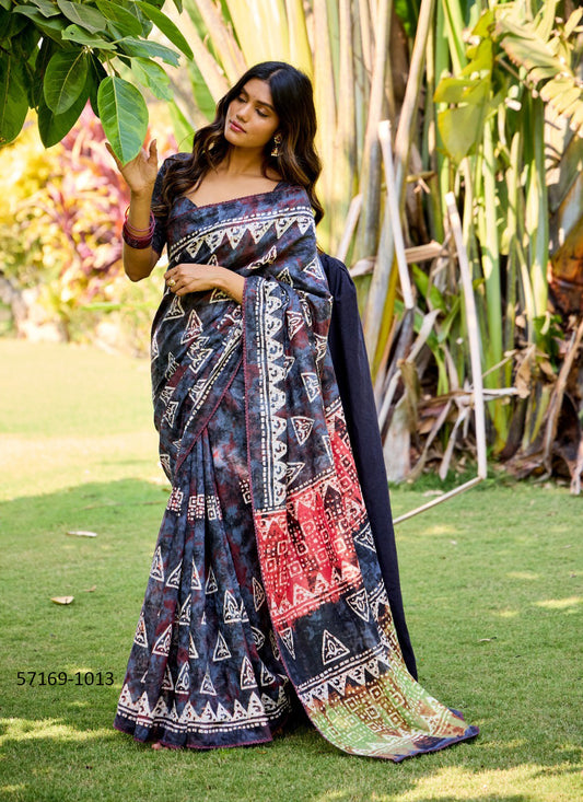 Cotton Unstitched Sari