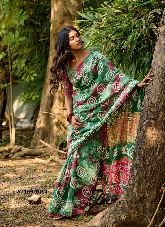 Cotton Unstitched Sari