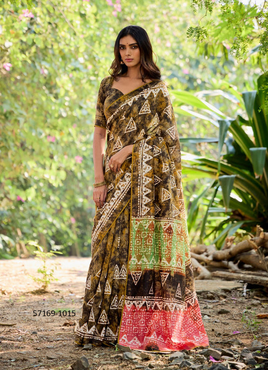 Cotton Unstitched Sari