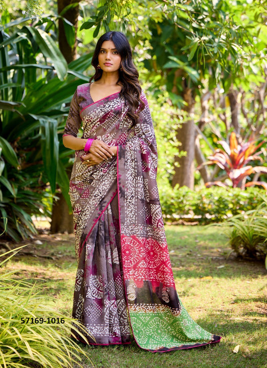 Cotton Unstitched Sari