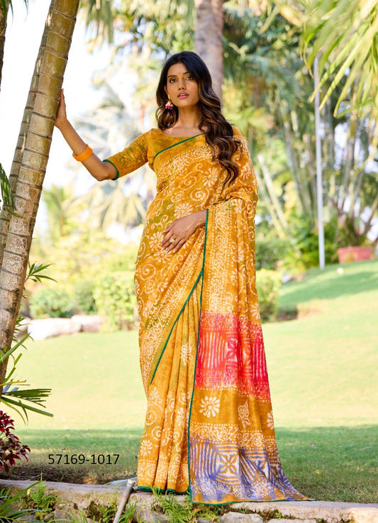Cotton Unstitched Sari