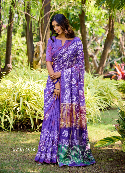 Cotton Unstitched Sari
