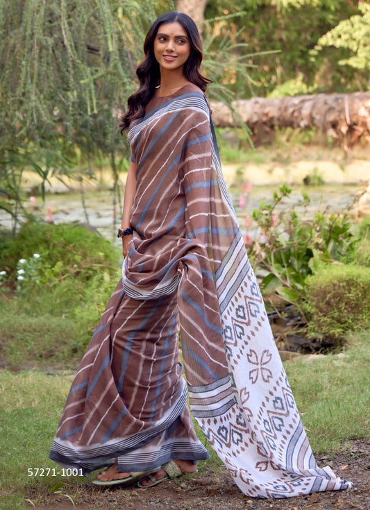 Pure Linen Unstitched Sari